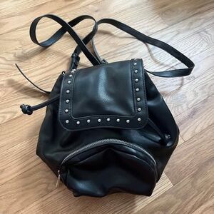 Wild Fable black faux leather studded mini backpack adjustable straps